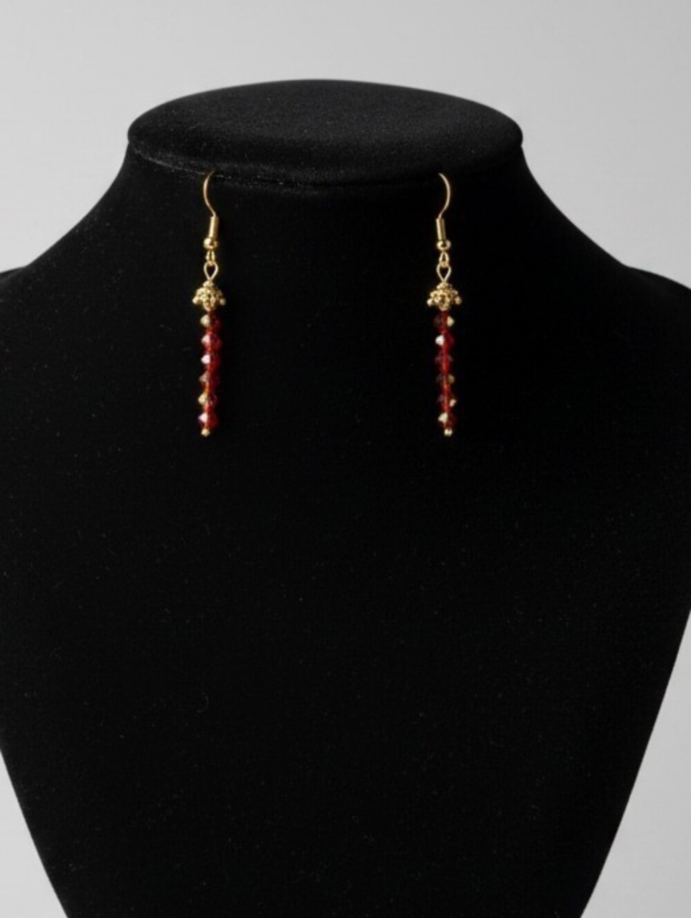 NWT Red and Gold Linear Dangle Earrings
